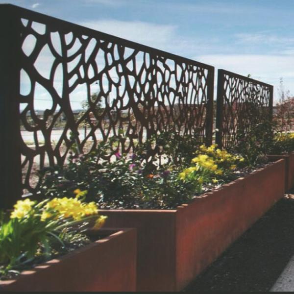 Caixa de aço do plantador da calha de Corten da treliça decorativa do metal do projeto moderno