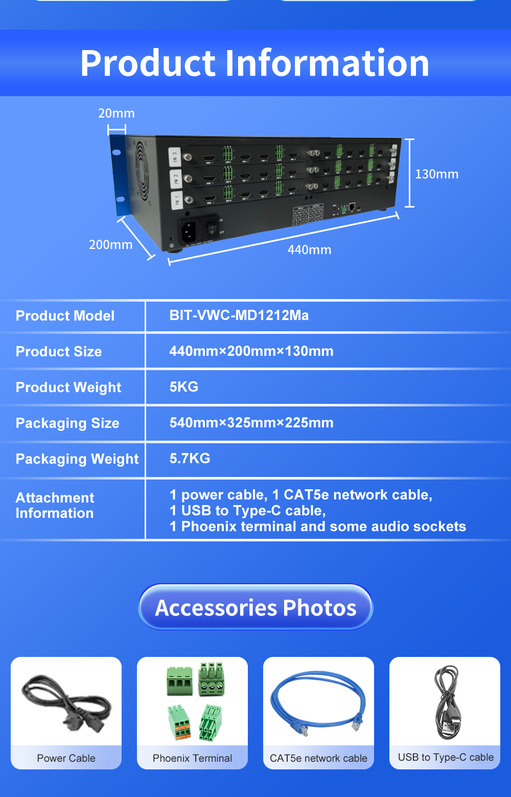 12 HDMI Inputs 12 Outputs 4K60 Video Wall Controller with FPGA Real-Time Hardware for Seamless Matrix Splicing