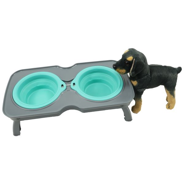 Elevated Personalised Double Dog Bowls Dish 4l 5l Cute Cat Feeding Bowls 428x220x38mm