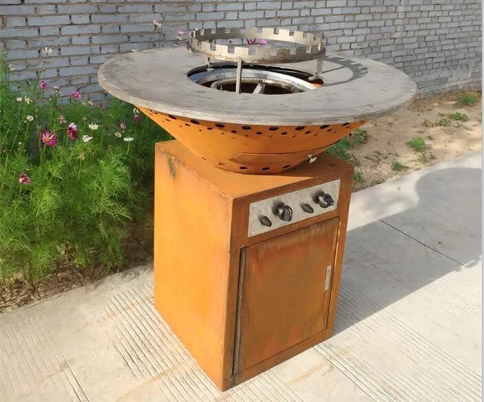 Яма ожога гриля барбекю газа Corten Outdoors Multifonctional ржавая стальная