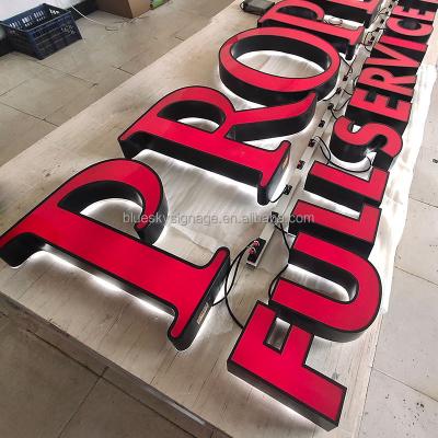 Electronic Logo Custom External Led Sign Letters Red Advertising Sign Light Outdoor 3D Acrylic Luminous Lettering