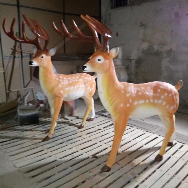 customize size animal fiberglass statue large milu deer model as decoration statue in garden /square / shop/ mall