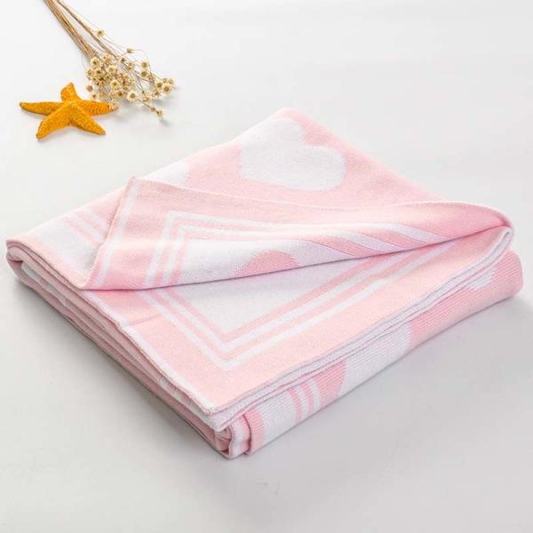 Fade Resistant Cozy Knitting Blanket Cotton Breathable Soft Warm Blanket