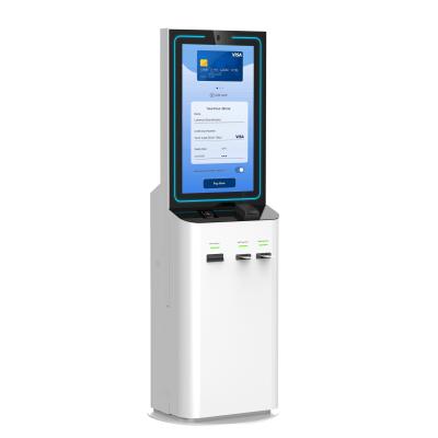 32 Inch Touch Screen Payment Kiosk With Cash Acceptor Cash Change Payment Support Credit Card Reader