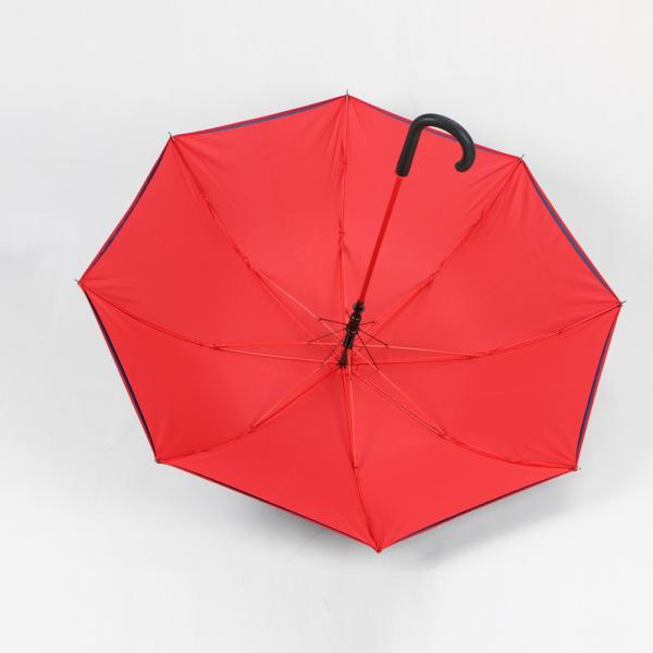 Red And Blue Curved Handle Umbrella With Carrying Bag Navy 190T Pongee