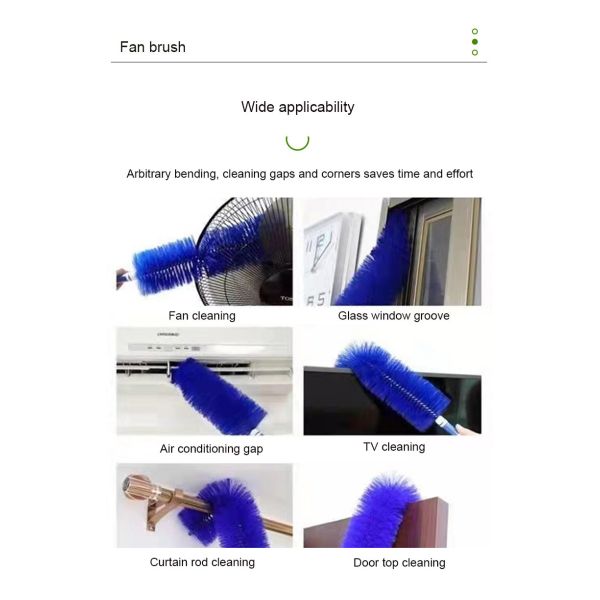 Щетка чистки ручки прочных гибких щетинок тряпки потолочного вентилятора трудных пластиковая