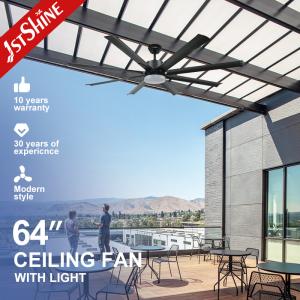 Fan de plafond de lames métalliques de 64 pouces 8 lames en aluminium moteur
