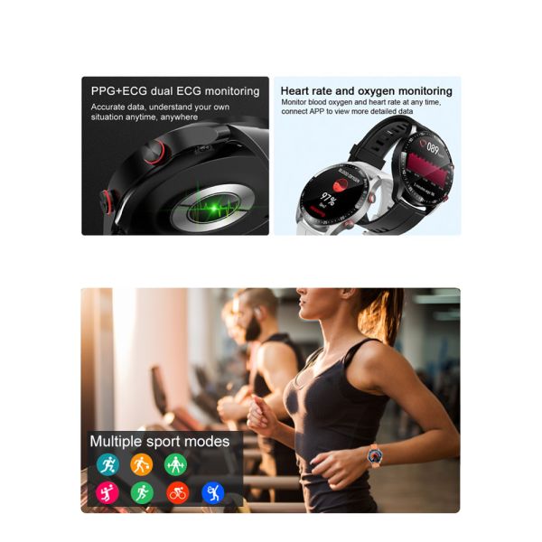 Fitness Heart Rate Smart Watch For Huawei with Multi-sport Mode 1.28 inch Touch Screen