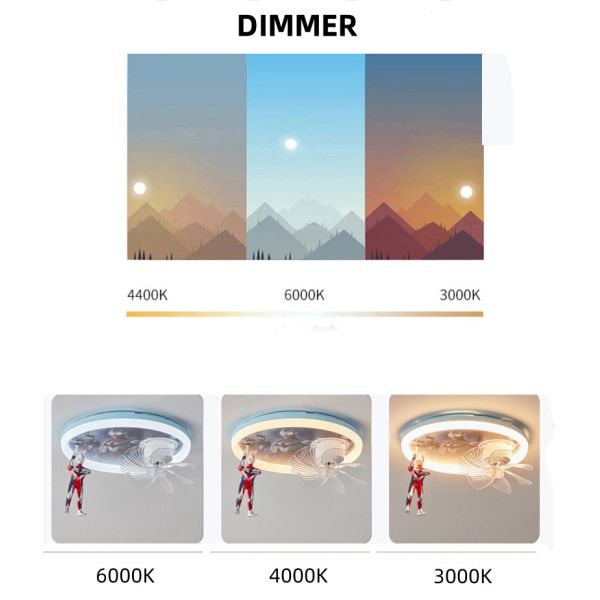 Japanese Remote Control Ceiling Light Acrylic Iron Material