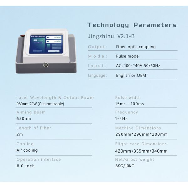 Professional Portable 980nm Diode Laser Machine for Vascular and Spider Vein Removal