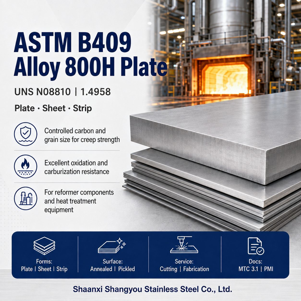 ASTM B409 Alloy 800H Plate | UNS N08810 | Incoloy 800H