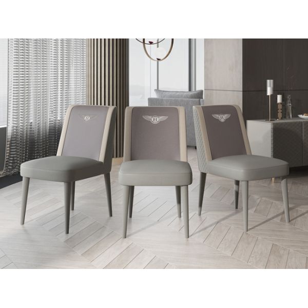 Leather Hotel Restaurant Chairs Fully Upholstered Dual Color Contemporary Style