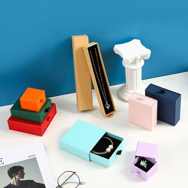 Slider Drawer Paper Box For Jewelry Set Earrings Necklace Packaging