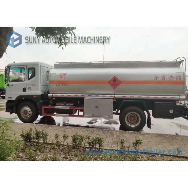 12m3 Stainless Steel Tanker Trailers , Small Fuel Tanker Truck 80 Km/H Max Speed