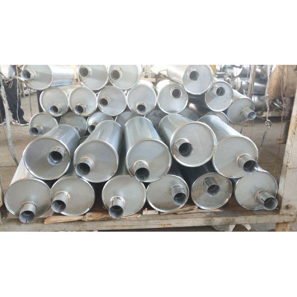 Aluminised Steel Round Universal Exhaust Muffler 2 Inch Inlet