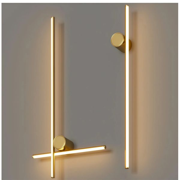 JYLIGHTING Modern Cross Bar Wall Light, Brushed Aluminum Frame & Milky White Acrylic Diffuser for Corridor and Bathroom Vanity