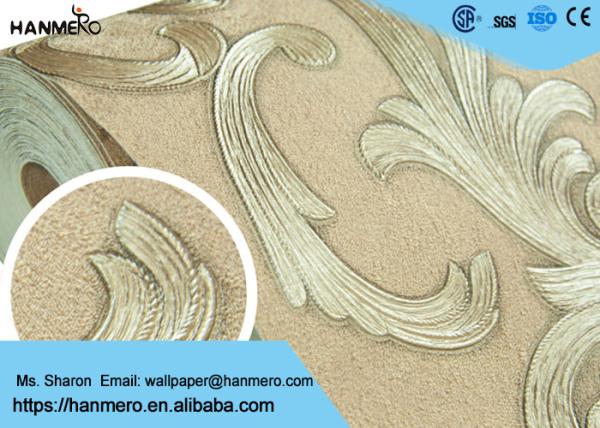 Modern 0.53*10m Living Room Embossed Blue Non-woven Wallpaper