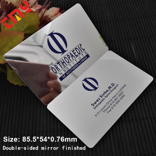 Custom Luxury Unique Thin Cheap Blank Glossy Matte Gold Foil Silver Metallic Hologram Mirror Plastic Business Card With Logo