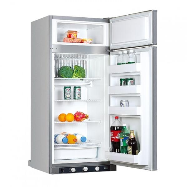 220L Upright Silent 12/110/230V DC AC Solar Power Supply Absorption Refrigerator Manual Defrost Type With Double Doors
