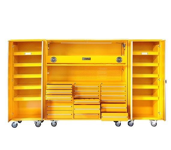 Grey Cold Rolled Steel Professional Tool Box Roller Tool Chest Combo with Locker