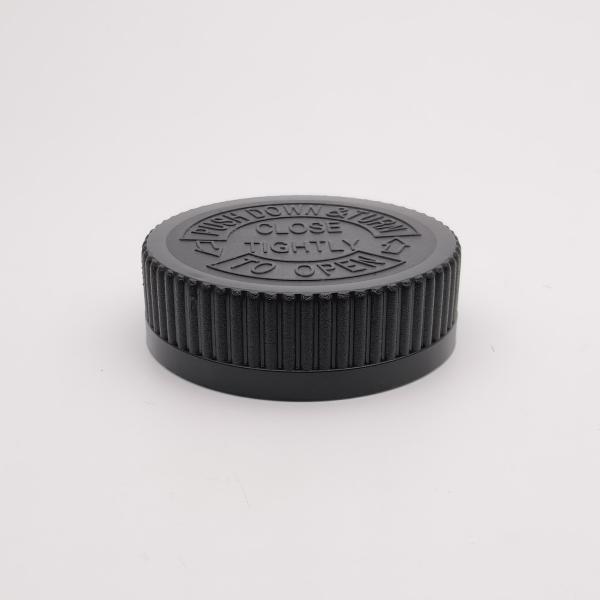 Child Resistance 53/400 Black Bottle Cap With English Characters On Top
