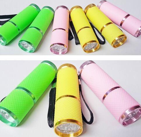 Mini 9 LEDS uv gel lamp Power with 3x AAA Battery