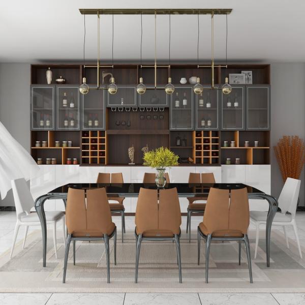 ODM Corner Dining Room Furniture Cabinet Set Sideboard Buffet Table Wood Tabletop