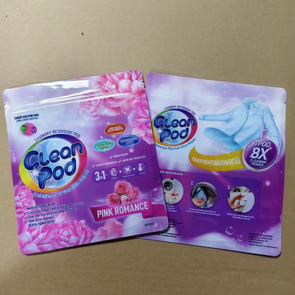 Waterproof Laundry Detergent Pods In Resealable Zipper Bag Durable Laminate Material Prevent Leakage And Moisture Customiazble