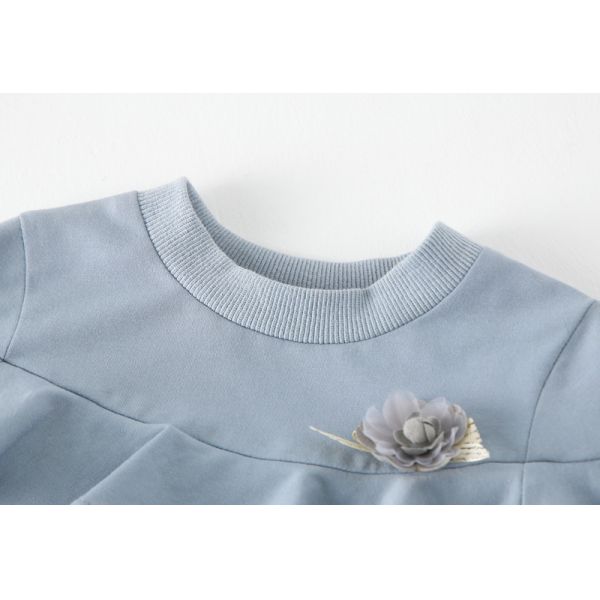 1.1M Children Worsted Spring Pink Lace Formal Long Sleeve Dresses Knee Length