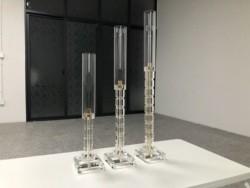 Cristal Ceremonia Vidro Candeeiro de Casamento Set 3 Pcs 57cm 71cm 81cm