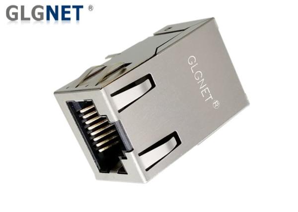 Tab Up Single Port Rj 45 Connector 10 / 100 Base - T Through Hole