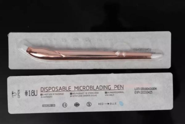 Luxury Champagne Sleek Disposable microblading Pen For Eyeliner with Pigment Brush