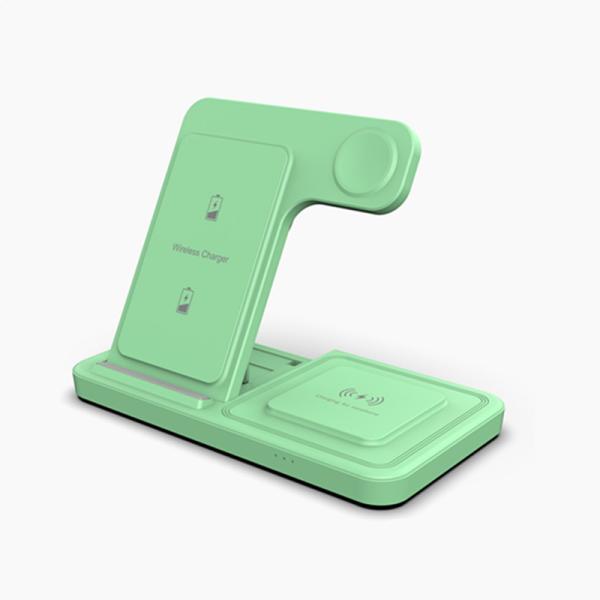 15W 3 In 1 Double-Coil Magnetic Wireless Charger 155*142*18mm High Quality ABS