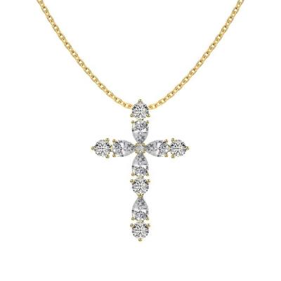 Customize 925 Sterling Silver Cross Necklace 18k Silver Cross And Chain senhoras