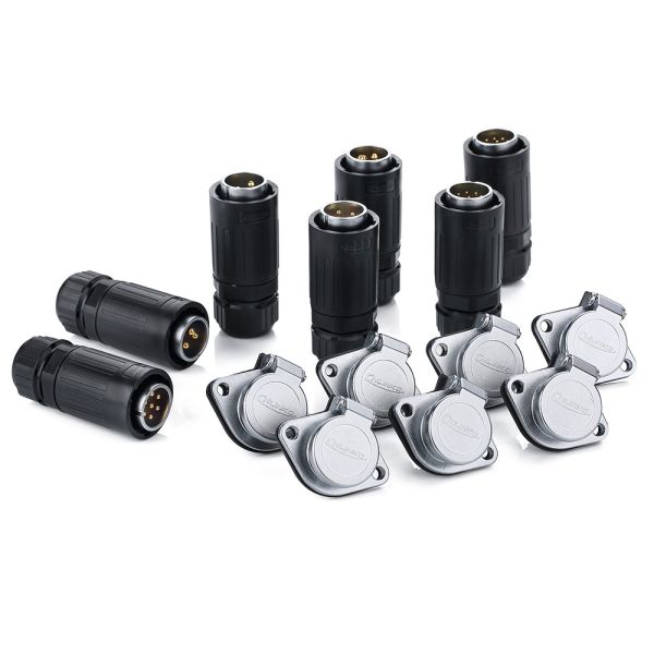 New Product Outdoor Waterproof and Dustproof Platic Male and Metal Female  5 pin Power Connector