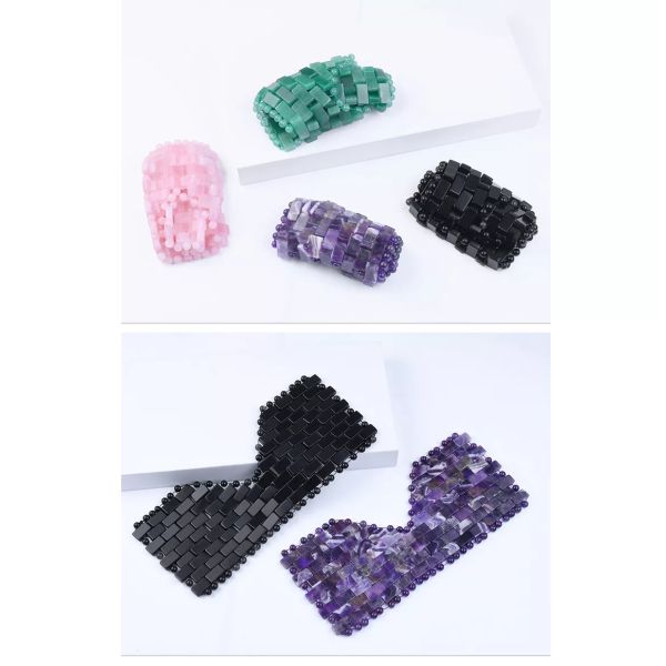 16*9cm Eco-friendly Natural Jade Facial Mask and Rose Quartz Face Eye Mask Beauty Essential Double Pack