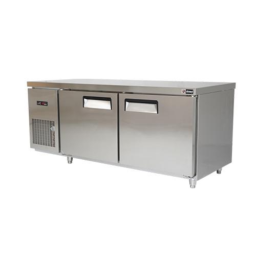 Mesa de trabajo refrigerada inteligente con 3 puertas, refrigerador de preparación, refrigerador de mostrador para preparación de pizza