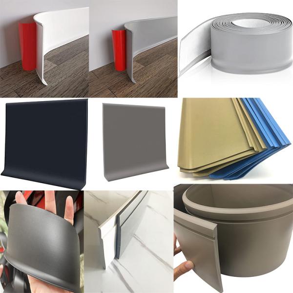 Soft PVC Flexible Skirting Board for Floor and Wall Base 6 Height 6.5mm Thickness
