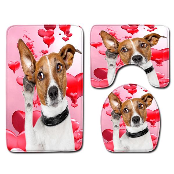 Creative Cute Cat Toilet Mat Set Personalized Dog Toilet Tank Cover Set