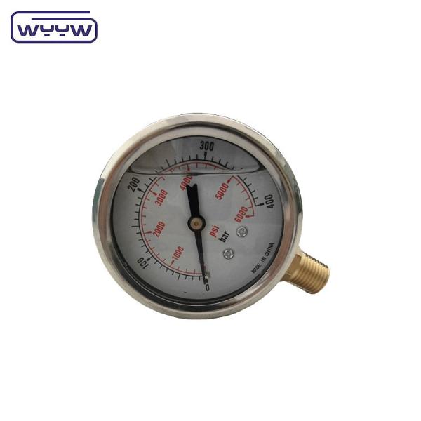 China custom OEM aço inoxidável hidráulico medidor de pressão de óleo seguro,medidor de pressão de óleo,mini medidor de pressão diferencial de ar