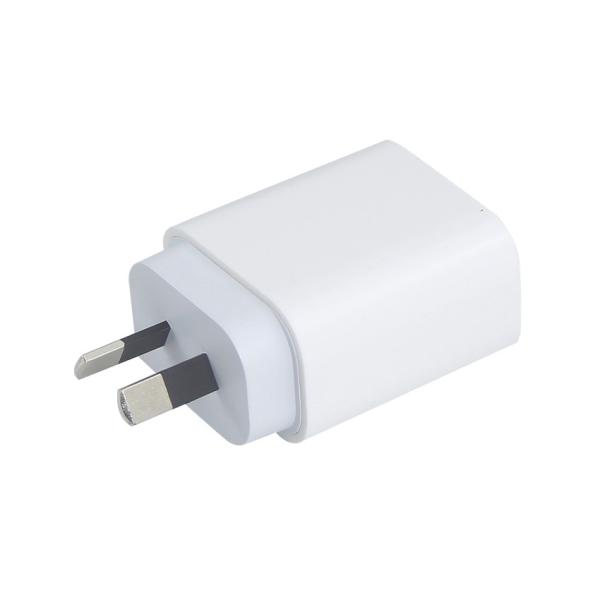 AU 2-Pin 20W Dual-Port Wall Charger – USB-C & USB-A Fast Charging Power Adapter for Phone, Tablet, Camera, Travel Use