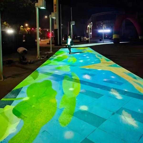 Digital Interactive Floor Projection Mapping Outdoor Lighting Interactive Floor Projector