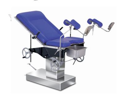 Cama azul da cirurgia do controle do trabalho do colchão da liga de Alluminium com rodas de Moavable