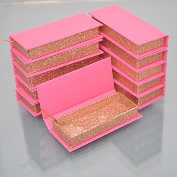Eyelash Box Led Eyelash Packaging Box Custom Eyelash Box Pink Glitter Black Eyelash Boxes Custom Logo