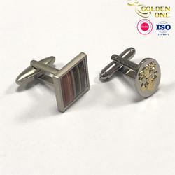 Custom Metal Engraved Cufflinks , Soft Enamel Car Shape Men Square Cufflink Blanks