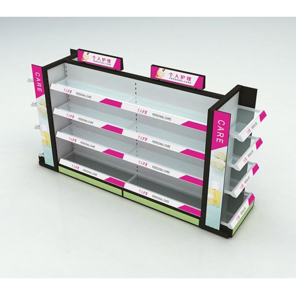 Metal los estantes de exhibición/los estantes de exhibición cosméticos materiales del maquillaje con capa ajustable