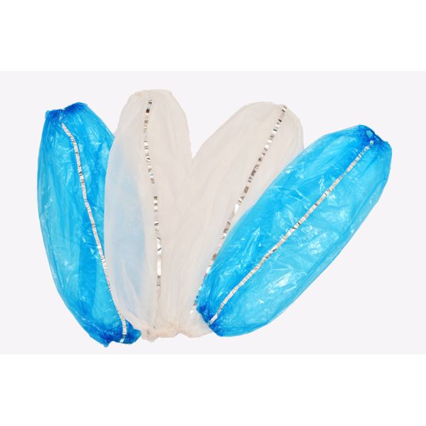 Oil-Proof Disposable PE Detectable Oversleeves with elastic at both ends