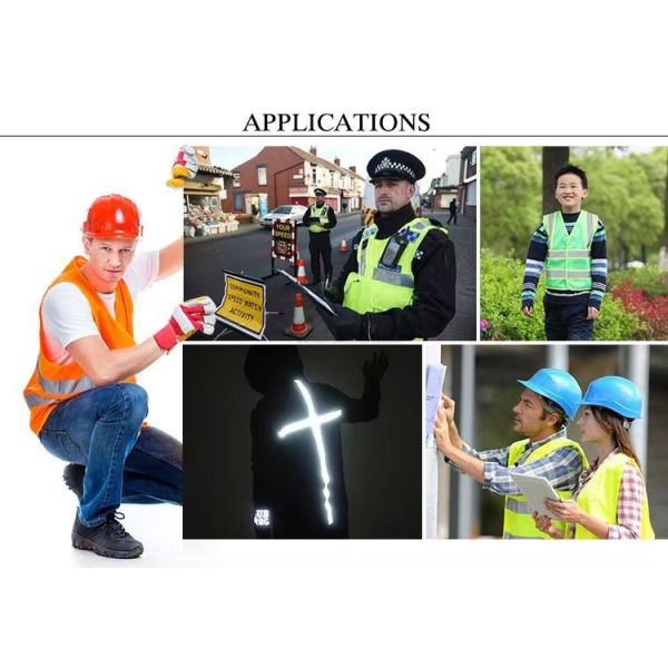 Tejido de malla de tira Seguridad de la construcción Vestido reflector de seguridad