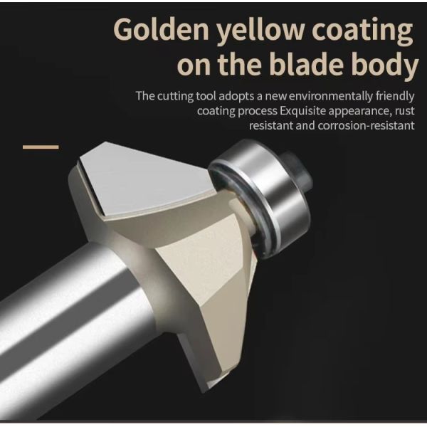 Tideway Router Bit Set with HRC55 Cutting Hardness Black Oxide Finish and Titanium Nitride Coating for Wood Drilling