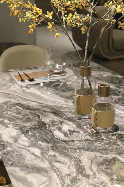Venetian Brown Marble Dining Table with Polished Surface and Modern Style for High-End Spaces